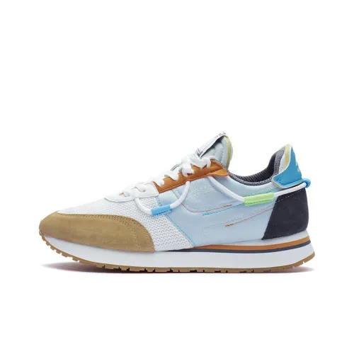 LINING Shattered Stars Running Shoes Men Low-Top Off White/Fantasy Blue/Antelope Tea Yellow