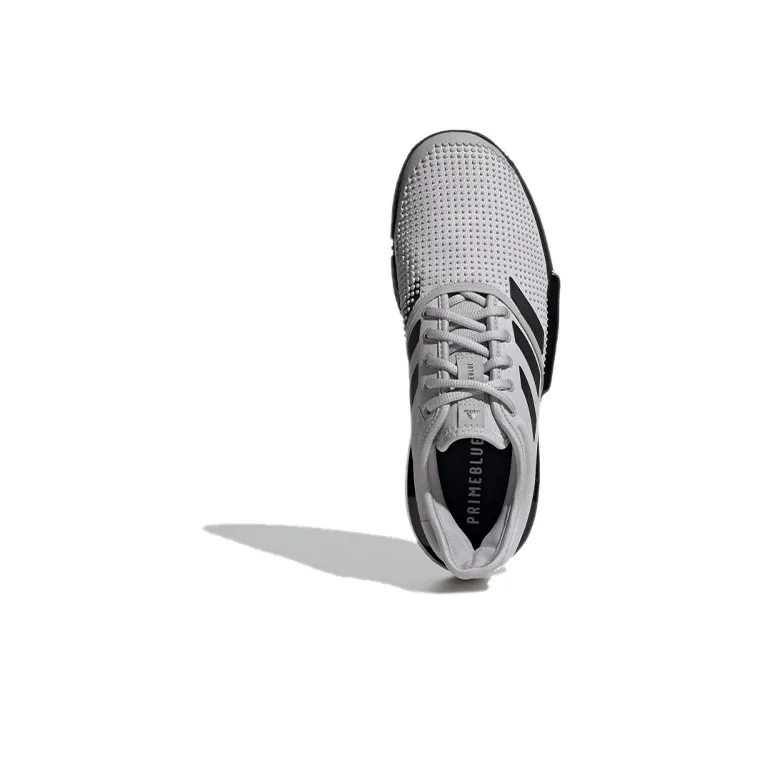 Adidas Solecourt Parley Wear Resistant Low Top Tennis Shoes Men's Gray-4