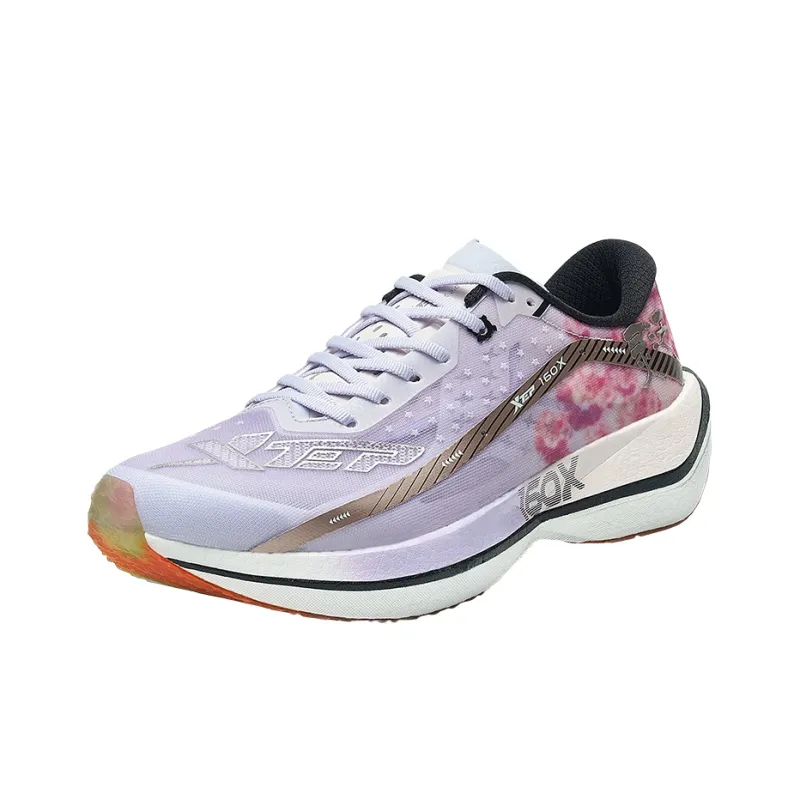 XTEP 160X 2.0 Anti Slip And Wear Resistant Rebound Low Top Running Shoes Women's Violet Blue Pure White Pink New-1