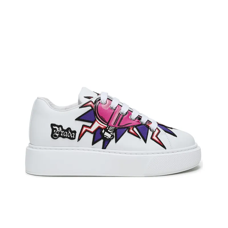 PRADA Graphic Heart Platform Sneakers 'White Multi Color' Women's-1