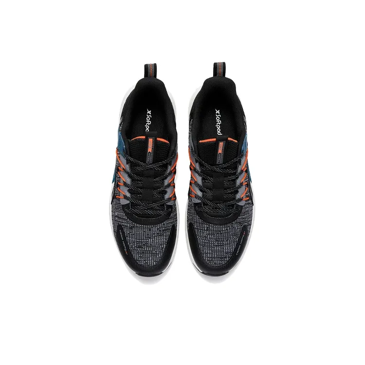 XTEP Running Shoes Men Low Top Black/Smoke Gray/Duck Teal-2