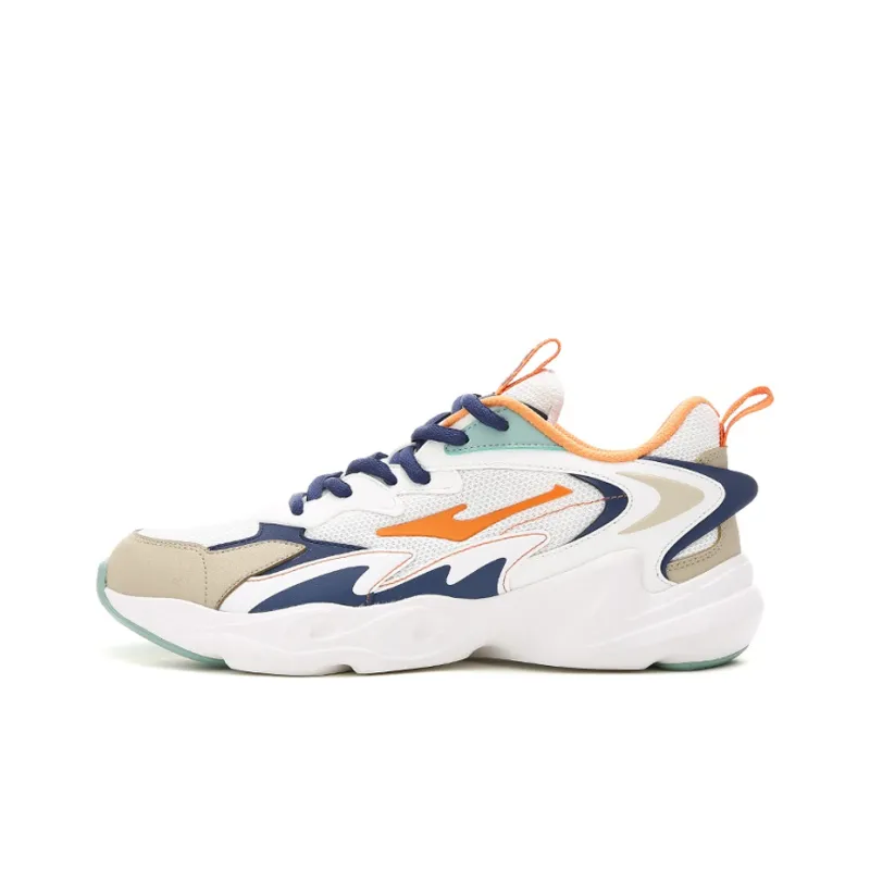 Erke Low Top Casual Shoes Men's White Orange-0