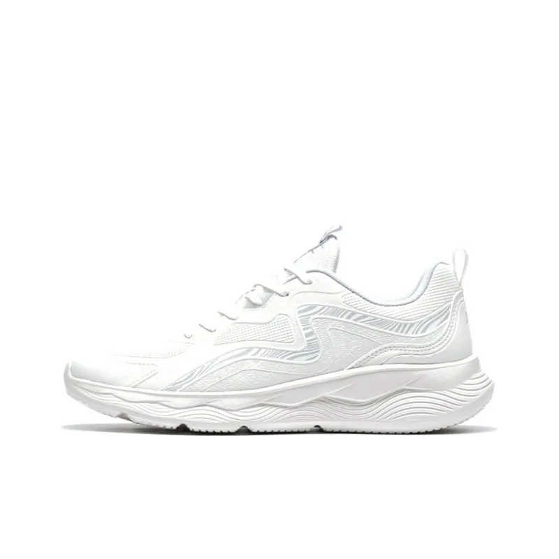 XTEP Cushioned Slip-Resistant Breathable Lightweight Low-Top Running Shoes Men's White-0