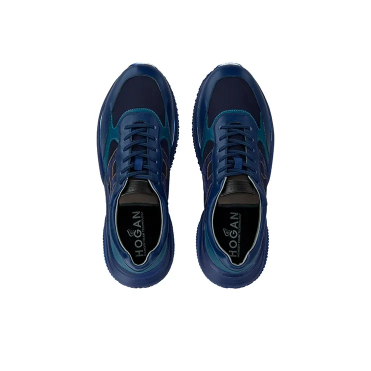 HOGAN Interaction Collection Low Top Athletic Shoes Men's Blue-3