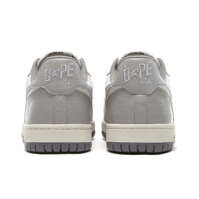 A BATHING APE Court Sta Low 'White Gray'-3