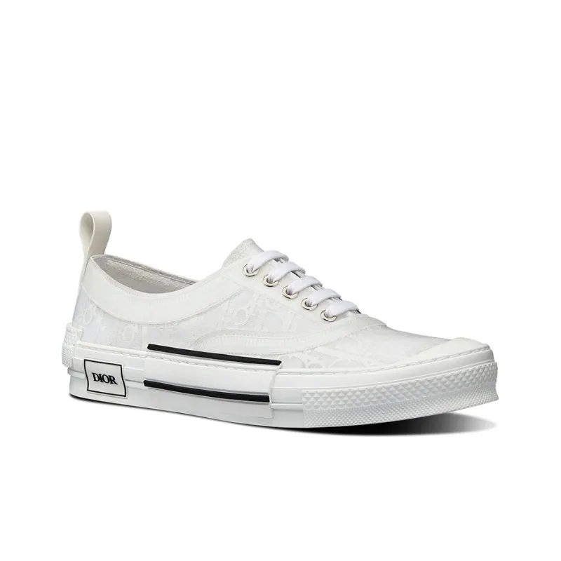 DIOR B23 Low White Oblique Canvas-2
