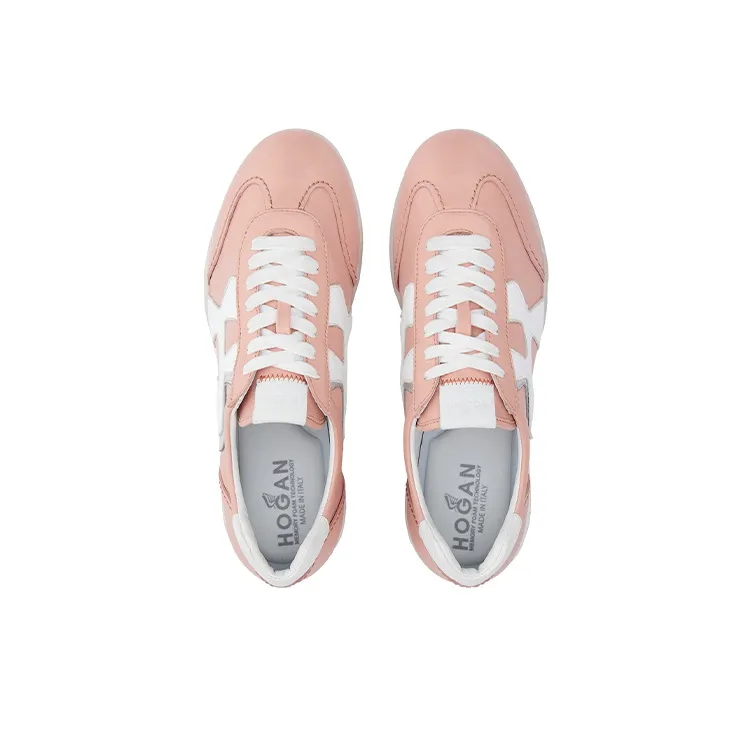 HOGAN Olympia Anti-Slip Wear-Resistant Low-Top Casual Shoes Women's Pink-4