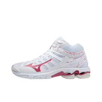 Mizuno Wave Voltage Anti-Slip And Wear-Resistant Breathable Mid-Top Running Shoes Women's White Red