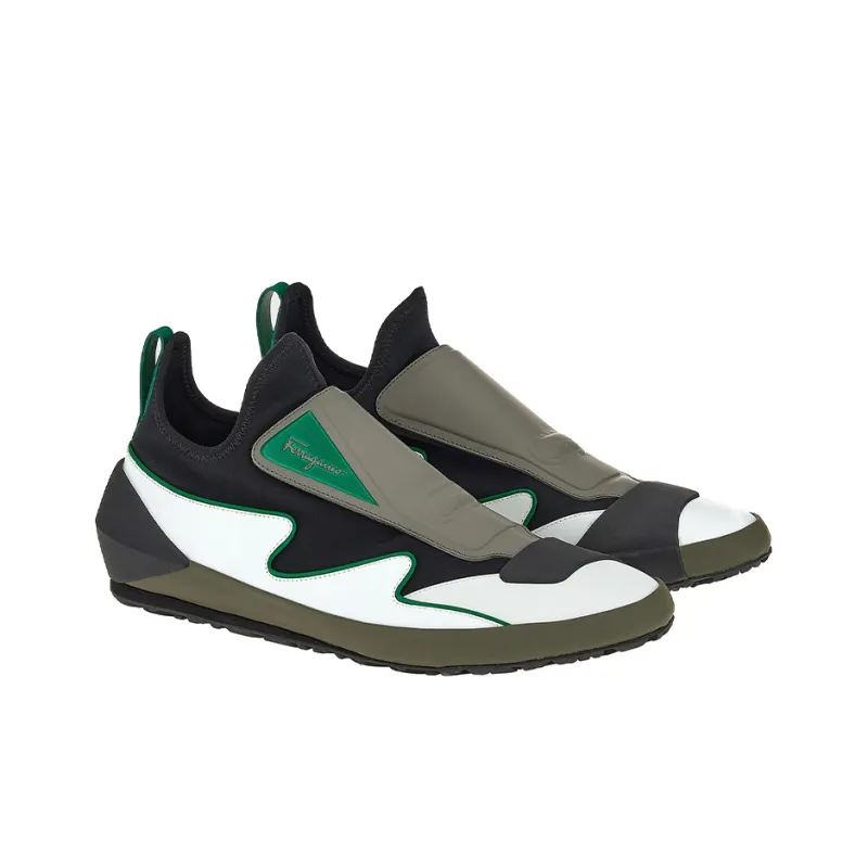 FERRAGAMO GIancini Anti-Slip Wear-Resistant Lightweight Breathable Low-Top Casual Shoes Men's Black Gray Green-1