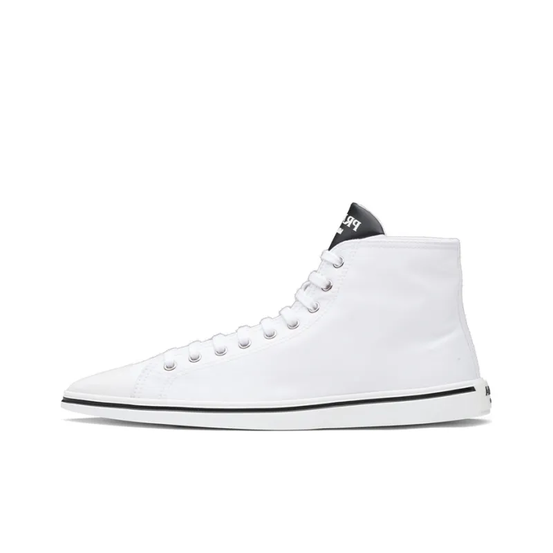 PRADA Synthesis High Top Skateboard Shoes Women's White-0