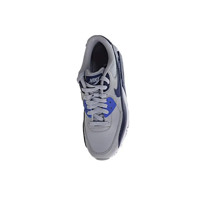 Nike Air Max 90 Cushioning Anti-Slip And Wear-Resistant Low-Top Running Shoes GS Gray Blue-3