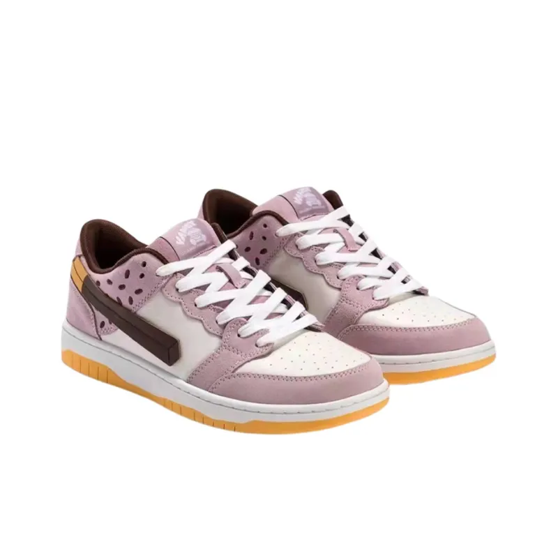 Vandy The Pink Low Top Stylish Skateboarding Shoes Men's White Pink-2