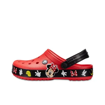 Crocs Crocband Cartoon Mickey Mouse Wear Resistant Unisex Red Black Sandals 'Red Black'