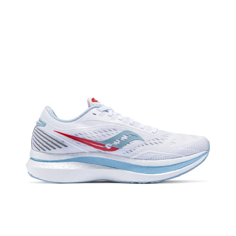 Saucony Endorphin Speed 1 Cushioning Anti Slip Wear Resistant Breathability Low Top Running Shoes Women's White Pink-1