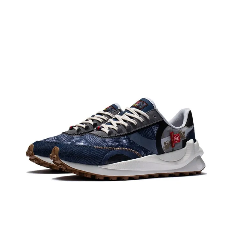 LiNing Square Cushioning Anti-Slip And Wear-Resistant Low-Top Running Shoes Blue-2