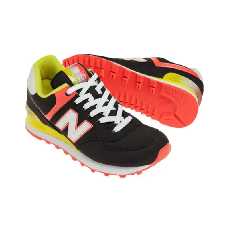 New Balance NB 574 Cushioning Anti Slip And Wear Resistant Low Top Running Shoes Women's Black Yellow-3