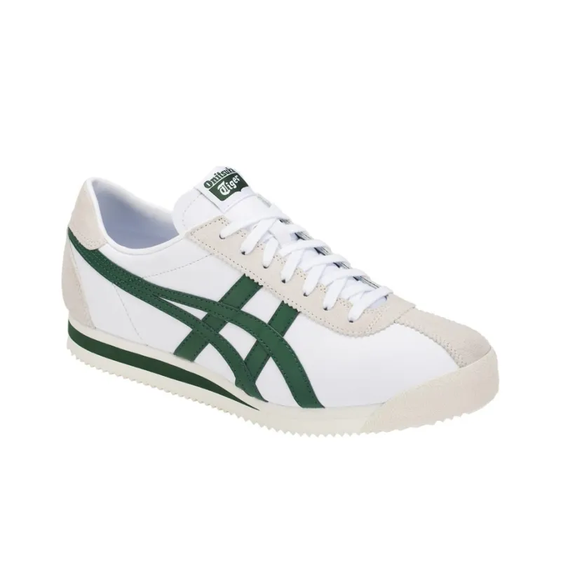 Onitsuka Tiger Corsair Anti Slip Wear Resistant Low Top Marathon Running Shoes Unisex White Green Gray-1