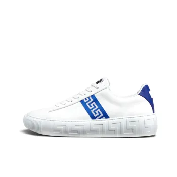 VERSACE Greca Lace up Sneakers White Blue