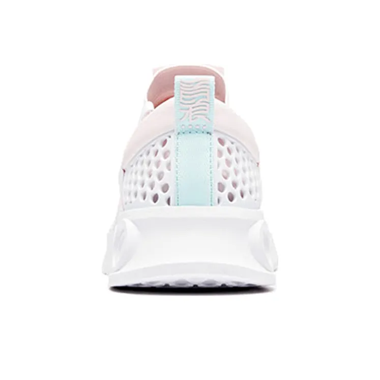 Anta Cushioning, Slip Resistant, And Abrasion Resistant Low Top Running Shoes Women's Pink Blue White-4