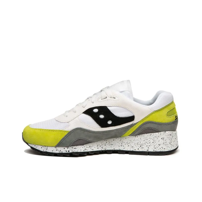 Saucony Shadow 6000 Low-Top Running Shoes Unisex White Gray Yellow Standard M-0