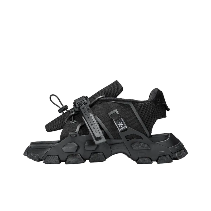 NORVINCY Luxury Streetwear Black Warrior Beach Sandals Unisex-0
