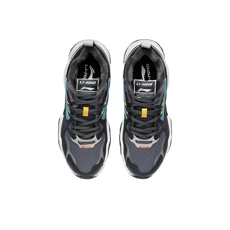 LiNing Cat Paw Lite Cushioning Anti Slip And Wear Resistant Low Top Running Shoes Men's Black White Blue-2