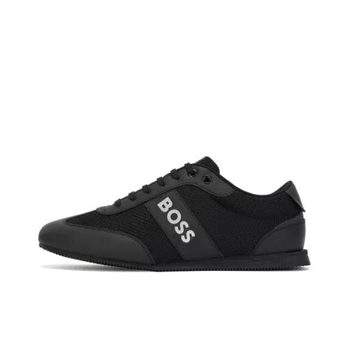 BOSS Logo-print Faux-leather Sneakers