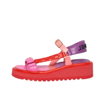 CHANEL Beach Sandals Women's Red