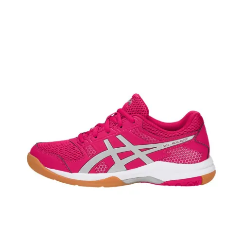 Asics Gel-Rocket Running Shoes Women's Low-Top Fuchsia/Silver