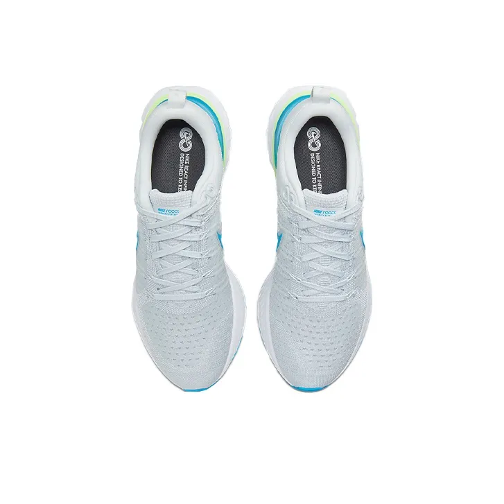 Nike React Infinity Run Flyknit 2 Pure Platinum Emerald Laser Blue-3