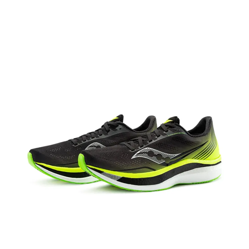 Saucony Anti Slip Wear Resistant Low Top Running Shoes Men's Black Green-2