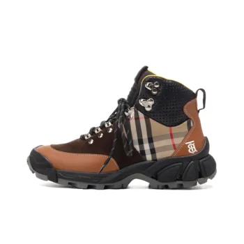 Burberry Wear Resistant High Top Trekking Shoes Women's Brown