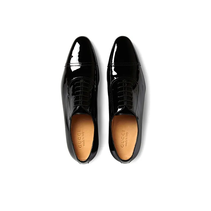 GUCCI Dress Shoes Men Low Top Black-2