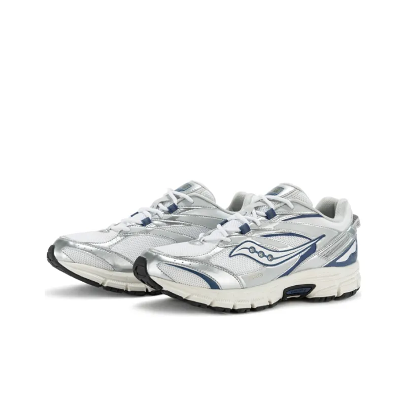 Saucony Cohesion 2K Cushioning Anti Slip Wear Resistant Breathability Low Top Casual Running Shoes Unisex White Silver-3