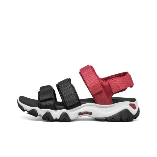 Skechers D'LITES 2.0 Beach Sandals Women's Black/Red/White