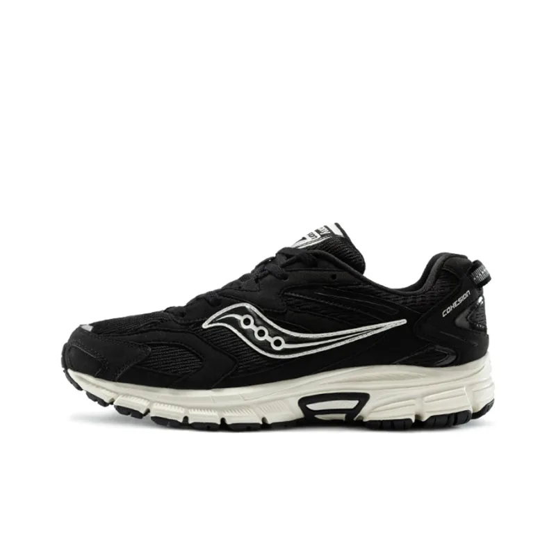 Saucony Cohesion 9 Cushioning Anti Slip Wear Resistant Breathability Low Top Casual Running Shoes Men's Black Loose Fit-0