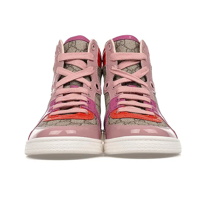 GUCCI High Top Skateboard Shoes Women's Brown-2