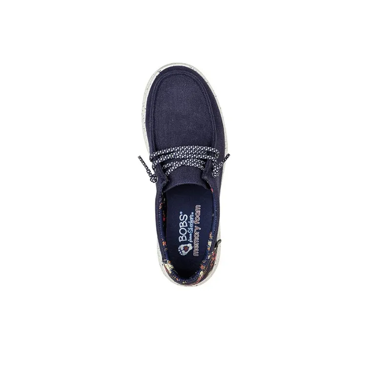 Skechers Bob's Skipper - Laurel Oak Cushioning Anti-Slip And Wear-Resistant Low-Top Casual Shoes Women's Marine Blue-3
