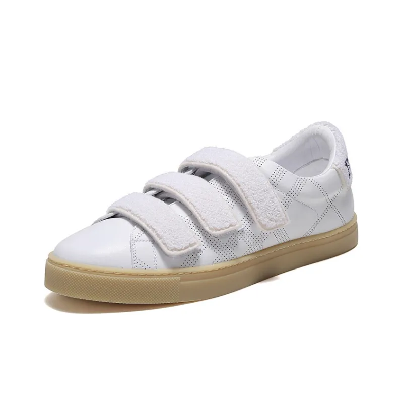Burberry Bert Velcro Strap Perforated Leather Sneakers 'White'-2