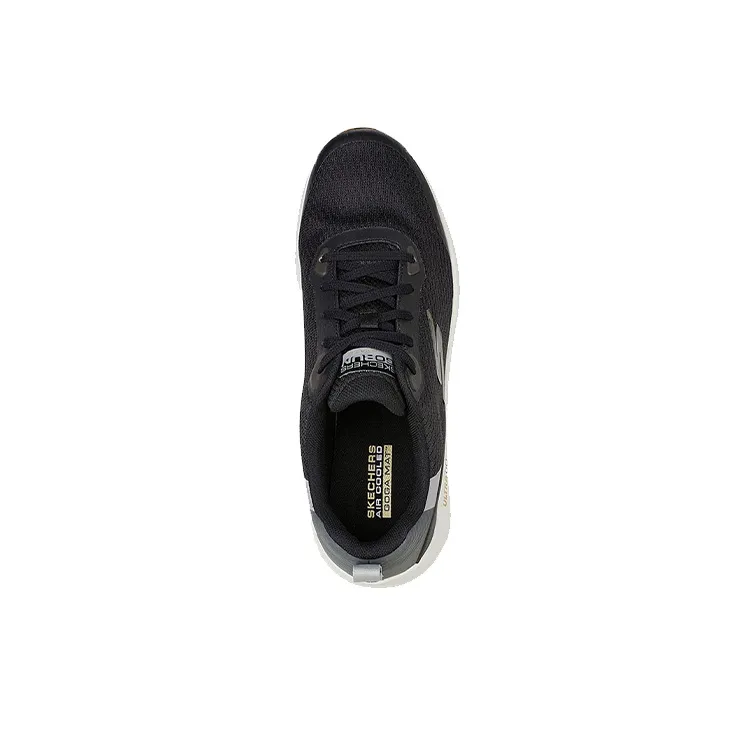 Skechers GO RUN Cushioning Wear Resistant Low Top Casual Running Shoes Men's Black Gray Color-3