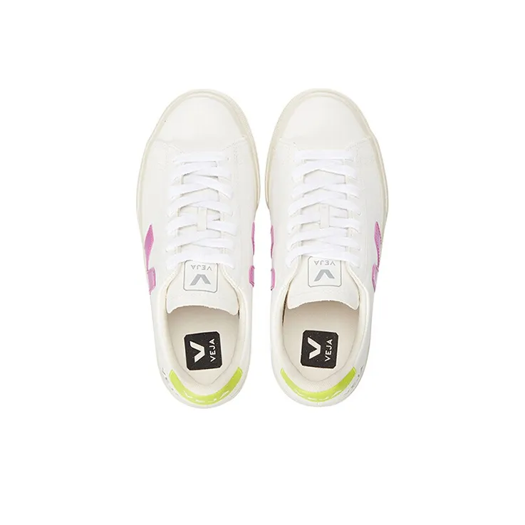 VEJA Campo Skateboard Shoes Women's Low-Top White/Green/Purple-3