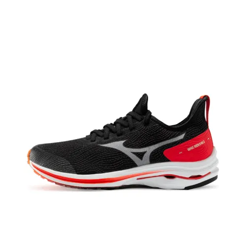 Mizuno Wave Rider Running Shoes Men Low-Top Black/Red