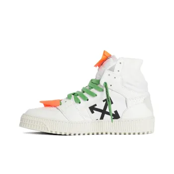 OFF WHITE C/O Virgil Abloh Retro High Top Casual Skate Shoes White Women's