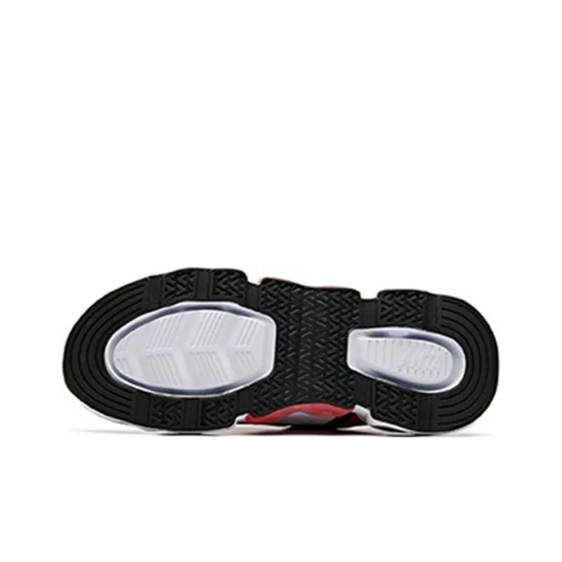 Anta Cushioned Slip-Resistant Abrasion-Resistant Breathable Low-Top Running Shoes Men's White Gray Red-5