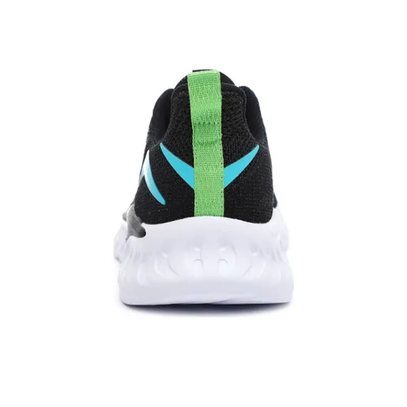 Erke Nibbled Anti-Slip And Wear-Resistant Lightweight Balance Low-Top Running Shoes Men's Black Blue-3