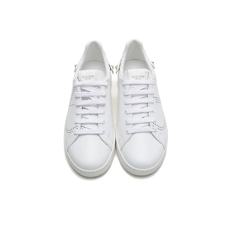 Valentino Open Low Top Skateboard Shoes Women's White-3