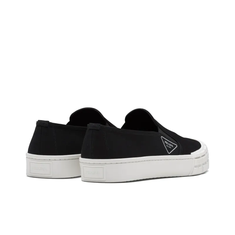 PRADA Cassetta Wheel Low Top Stylish Skateboarding Shoes Men's Black White-3