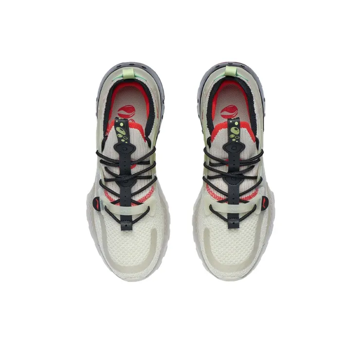 LiNing Jade Bead Low Top Running Shoes Men's White Gray-3