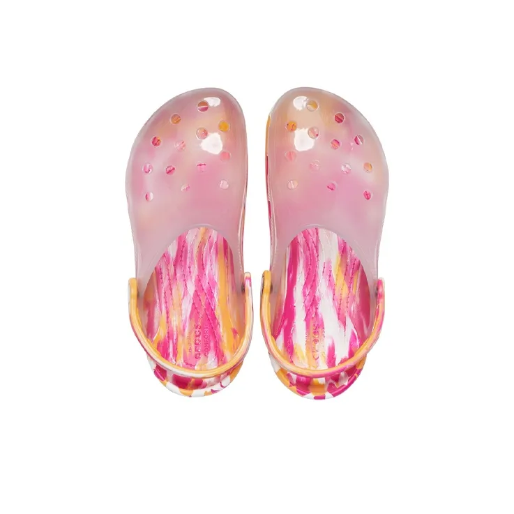 Crocs Classic Translucent Marbled Clogs 'Transparent Pink'-4