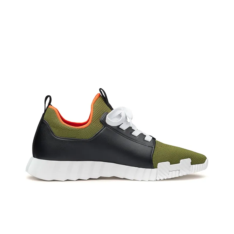 HERMES Depart Anti-Slip Wear-Resistant Breathable Lightweight Low-Top Casual Shoes Men's Green Black-1